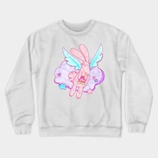 Peach Fruit Angel Bunny Crewneck Sweatshirt